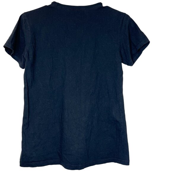 Adidas Amplifier Tee‎ Womens Black & Animal Print Size Small Petite Tee Shirt - Picture 2 of 9